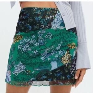 Urban Outfitters Patchwork Printed Mesh Mini Skirt Size XS